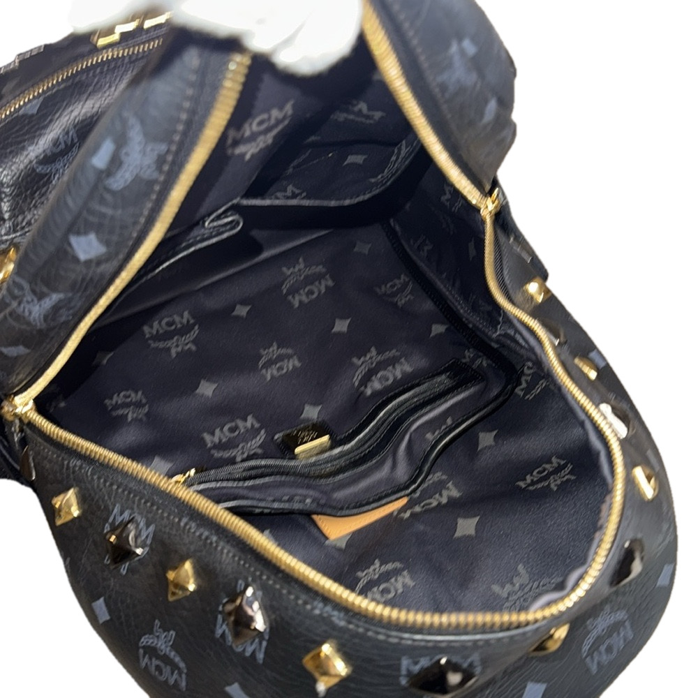 MCM Black Studded Backpack - Picture 9 of 9